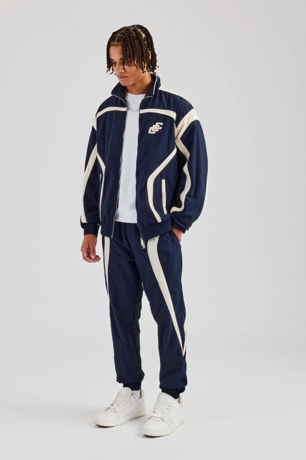 CCC Nylon Zip Through Tracksuit - Navy Blue