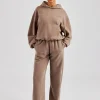 Cernucci Boxy Hoodie & Wide Leg Jogger - Taupe