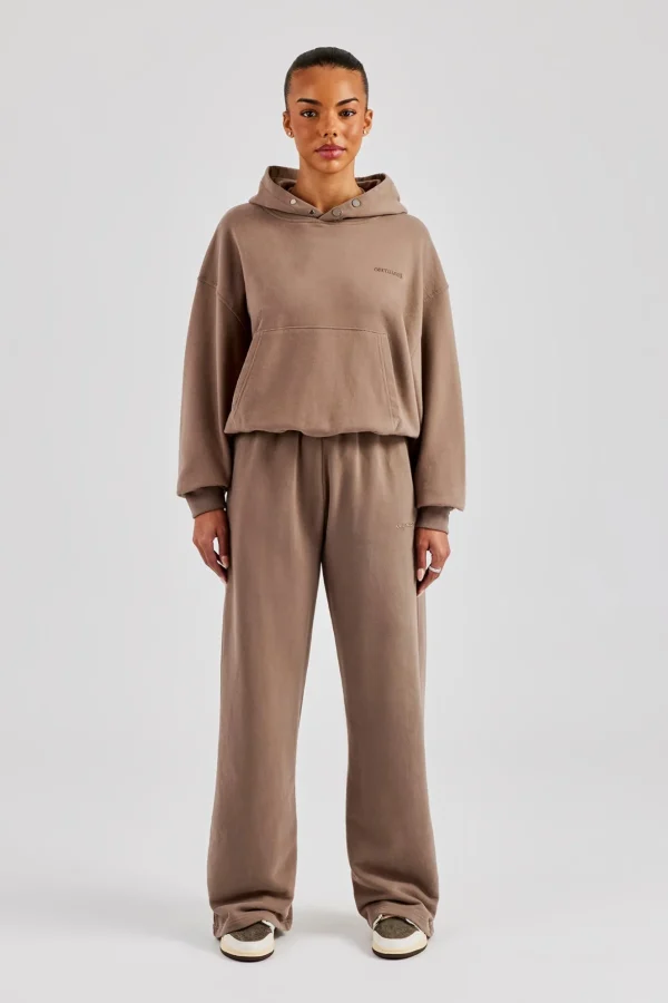 Cernucci Boxy Hoodie & Wide Leg Jogger - Taupe