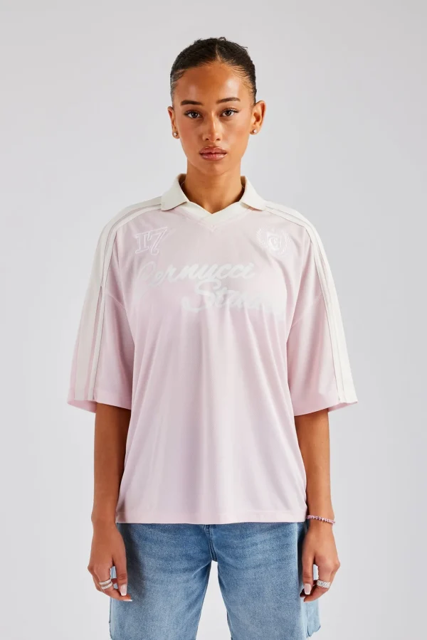 Cernucci Contrast Football Top - Pink