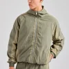 Cernucci Contrast Panel Nylon Track Top - Khaki