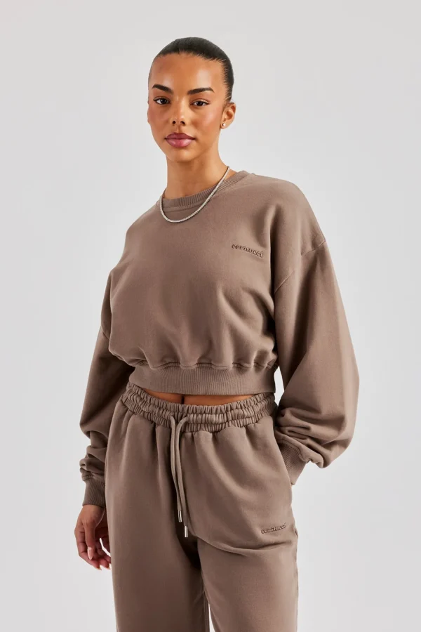 Cernucci Cropped Sweatshirt - Taupe