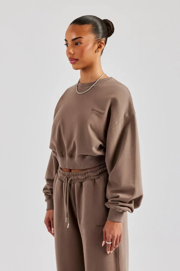 Cernucci Cropped Sweatshirt - Taupe