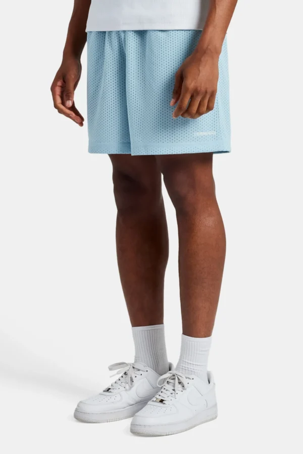 Cernucci Embroidered Mesh Short - Light Blue