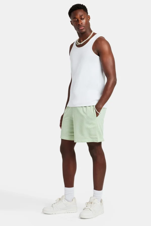 Cernucci Embroidered Mesh Short - Sage