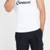 Cernucci Embroidered Muscle Fit Vest - White