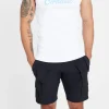 Cernucci Embroidered Muscle Fit Vest - White & Blue