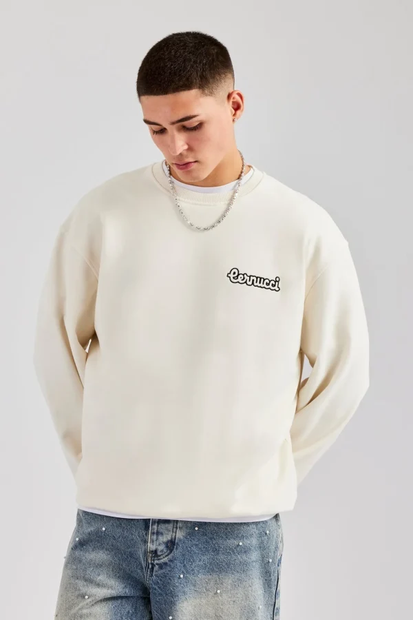 Cernucci Embroidered Oversized Sweatshirt - Off White