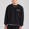 Cernucci Embroidered Oversized Sweatshirt - Black