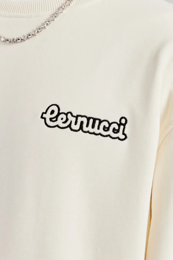 Cernucci Embroidered Oversized Sweatshirt - Off White