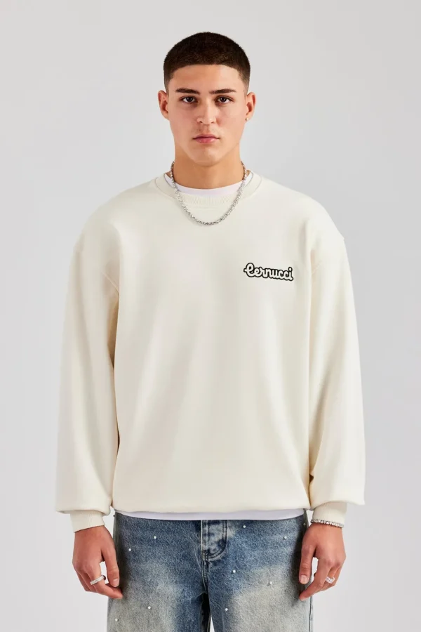 Cernucci Embroidered Oversized Sweatshirt - Off White