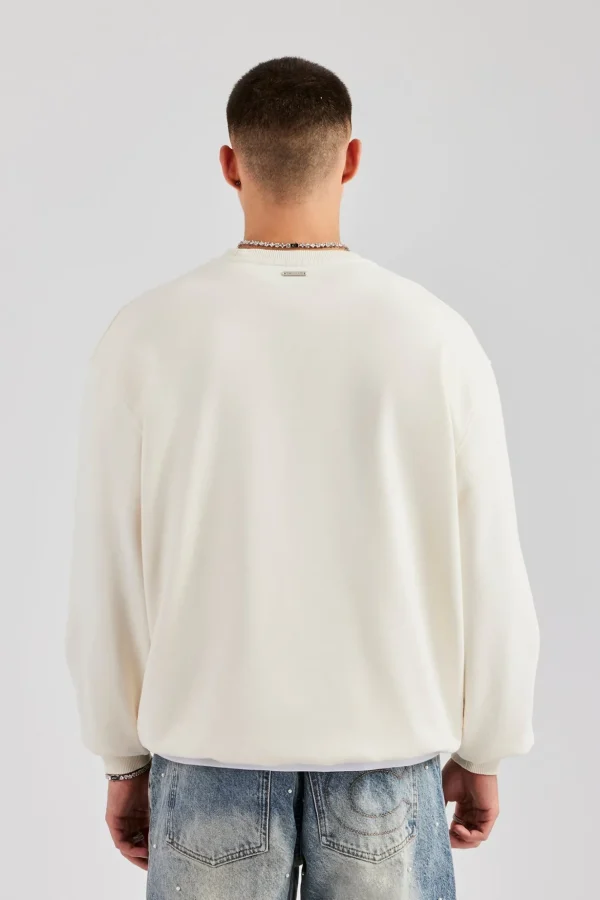 Cernucci Embroidered Oversized Sweatshirt - Off White