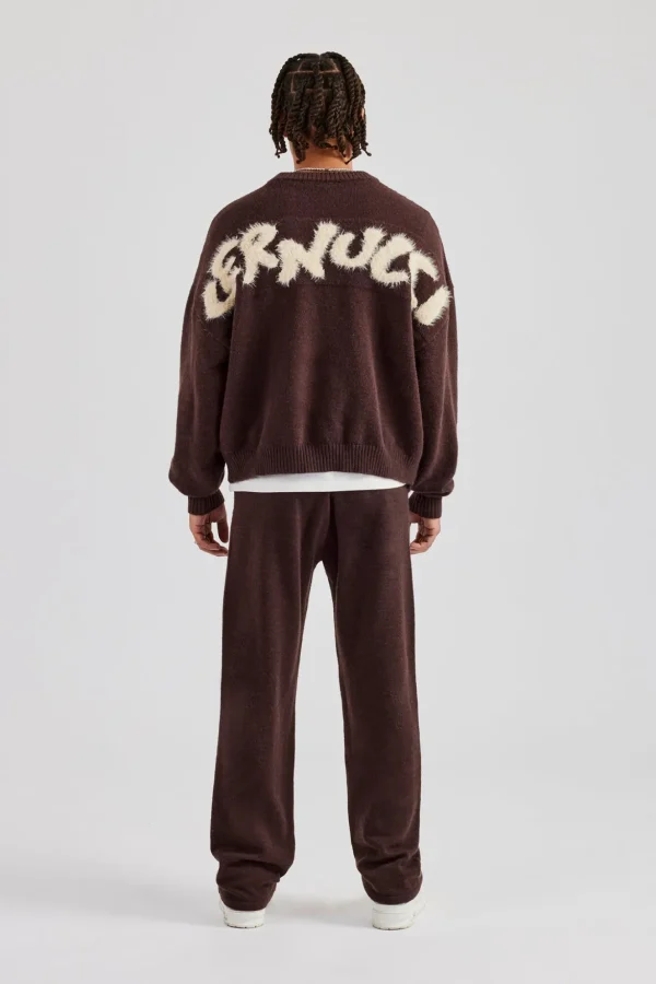 Cernucci Fluffy Intarsia Sweater & C Jogger - Chocolate