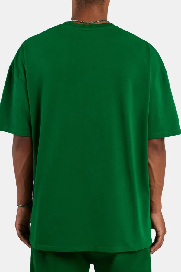 Cernucci Font Oversized T-Shirt - Dark Green