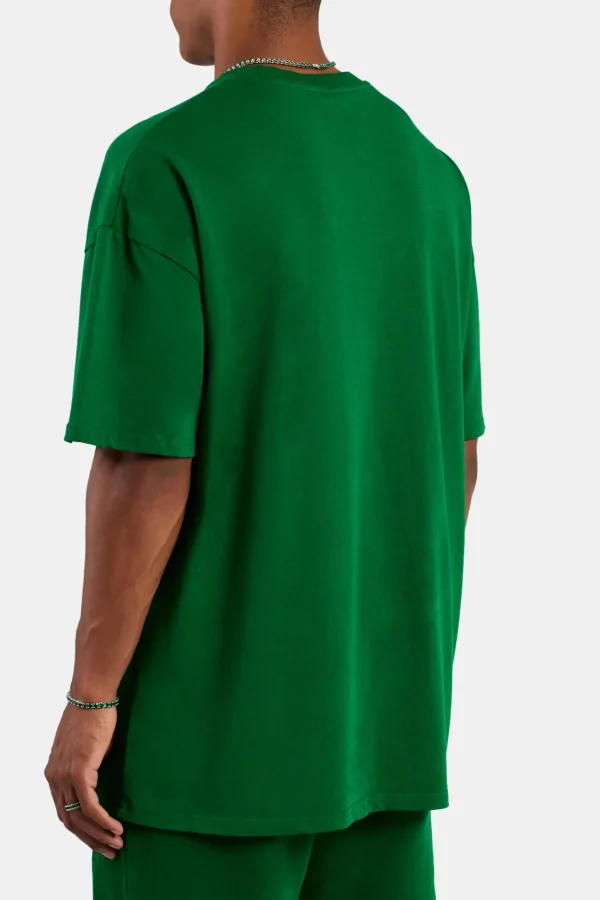 Cernucci Font Oversized T-Shirt - Dark Green