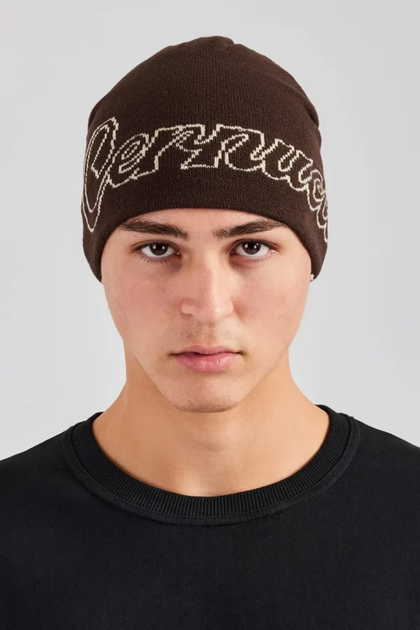 Cernucci Intarsia Beanie Hat - Chocolate