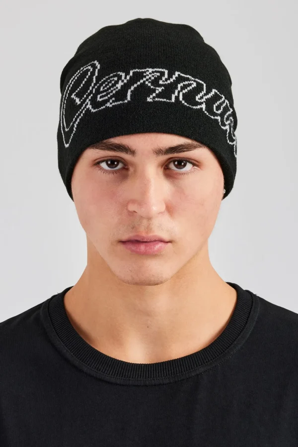 Cernucci Intarsia Beanie Hat - Black