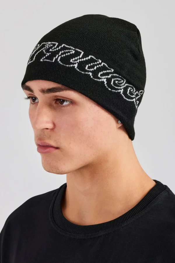 Cernucci Intarsia Beanie Hat - Black