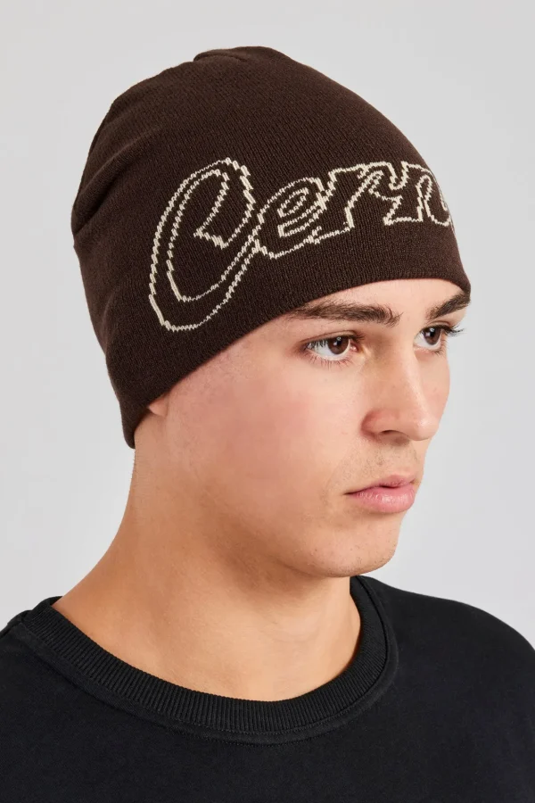 Cernucci Intarsia Beanie Hat - Chocolate