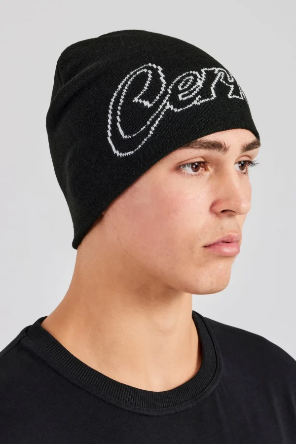 Cernucci Intarsia Beanie Hat - Black