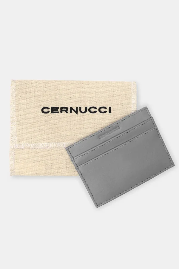 Cernucci Leather Card Holder - Grey