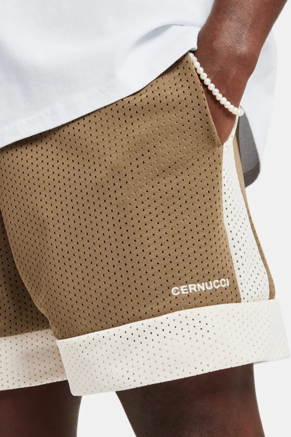 Cernucci Panel Mesh Short - Taupe