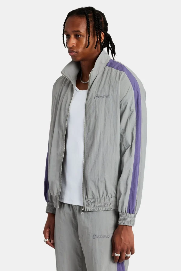 Cernucci Panelled Nylon Track Jacket - Charcoal