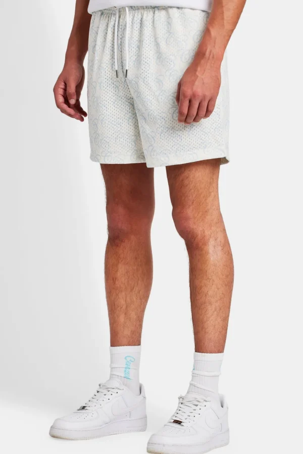 Cernucci Repeat Logo Mesh Short - Light Blue