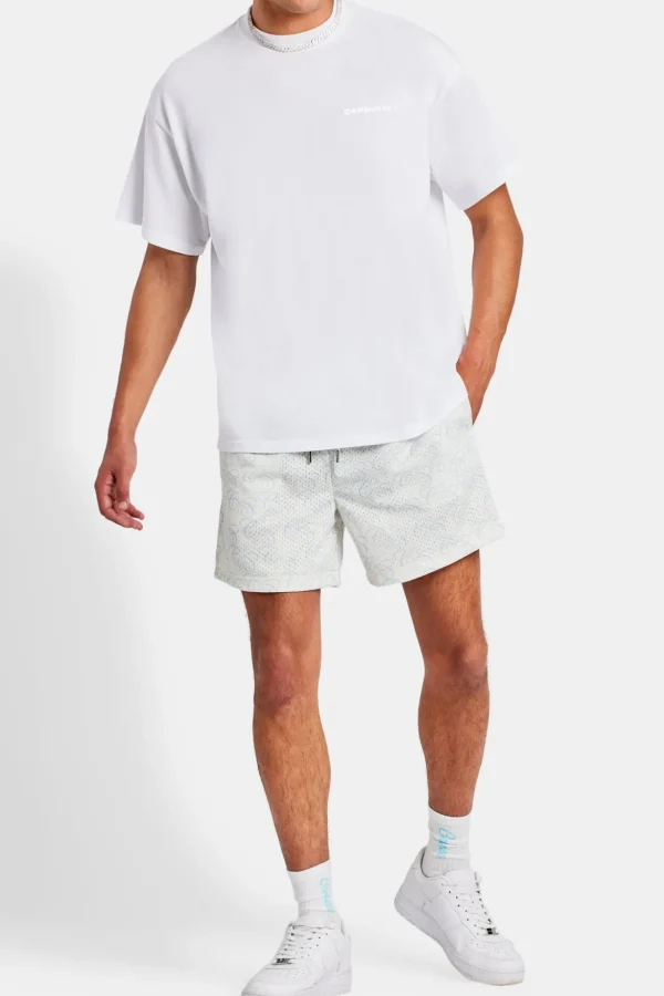 Cernucci Repeat Logo Mesh Short - Light Blue