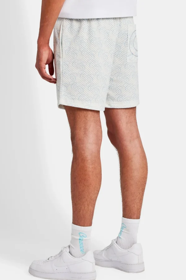 Cernucci Repeat Logo Mesh Short - Light Blue