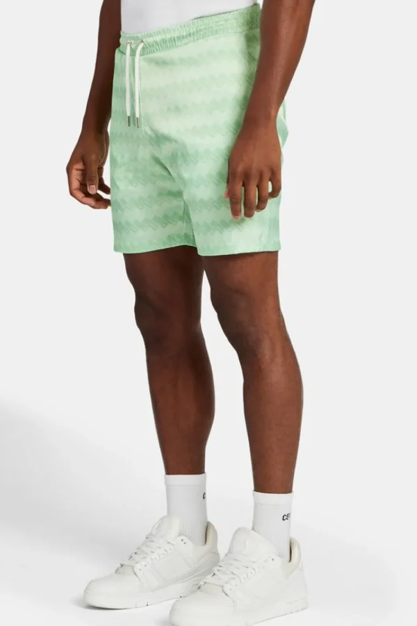 Cernucci Repeat Printed Satin Short - Lime