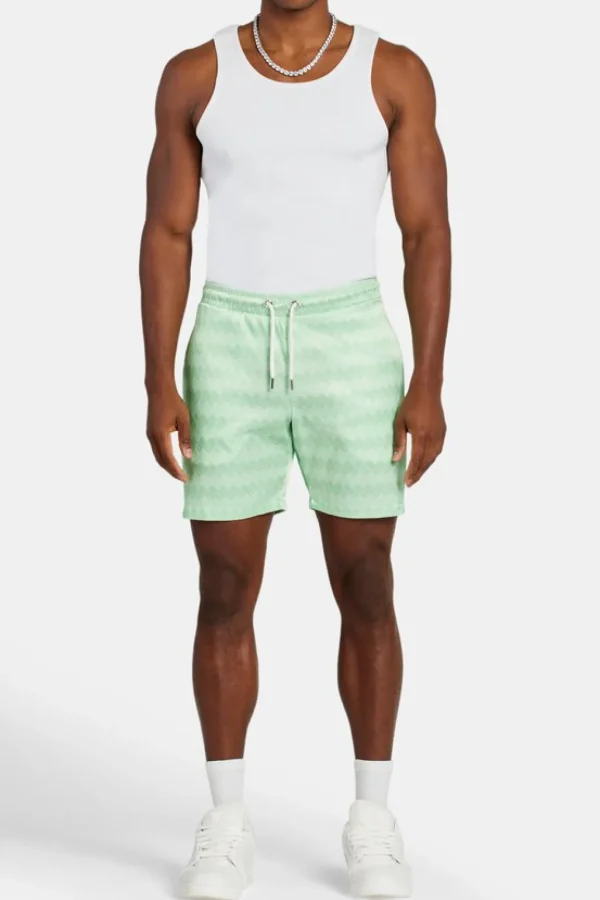 Cernucci Repeat Printed Satin Short - Lime