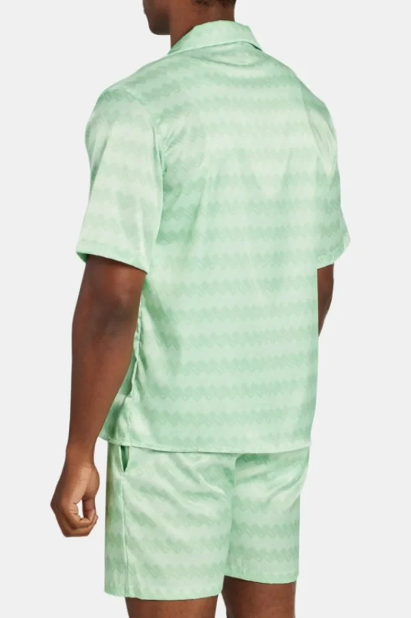 Cernucci Repeat Printed Satin Shirt - Lime