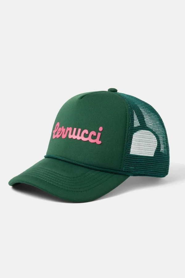 Cernucci Script Mesh Trucker - Green