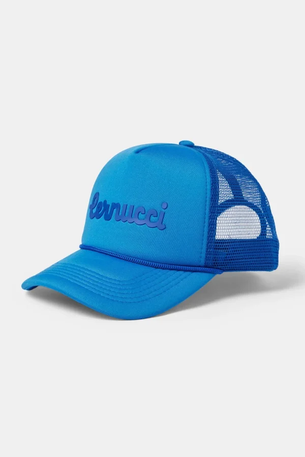 Cernucci Script Mesh Trucker - Blue