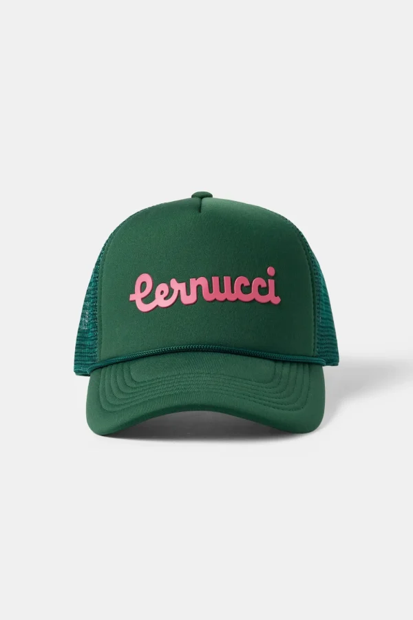 Cernucci Script Mesh Trucker - Green