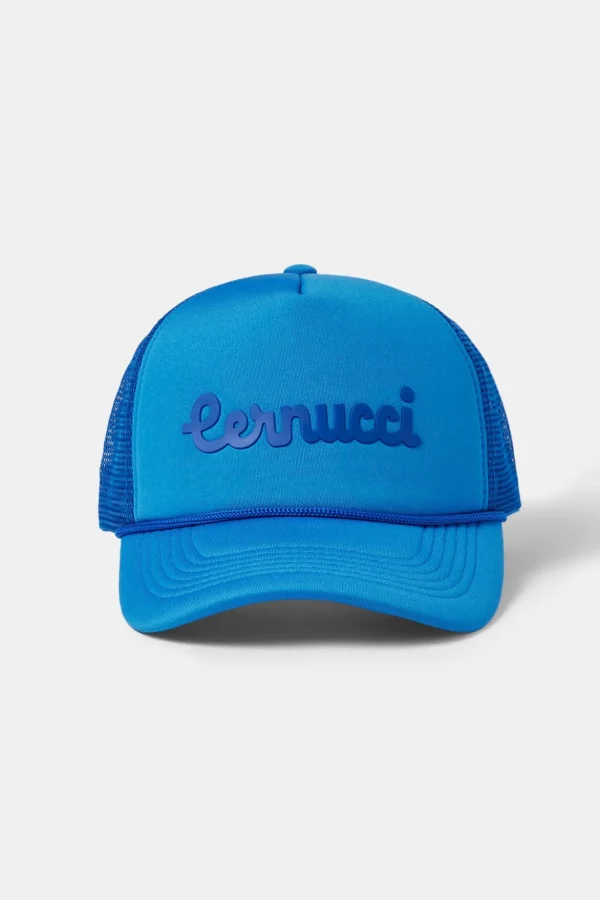 Cernucci Script Mesh Trucker - Blue