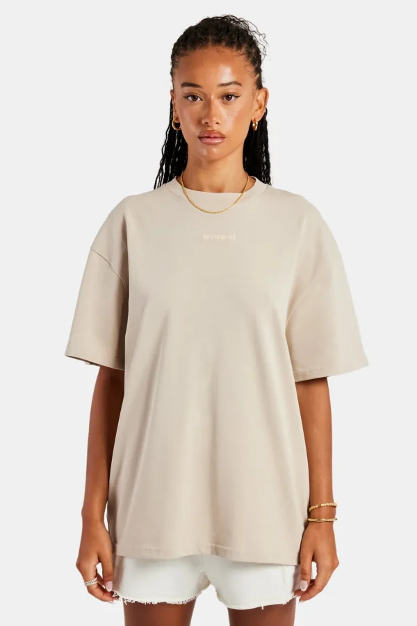 Cernucci Tonal Oversized T-Shirt - Stone