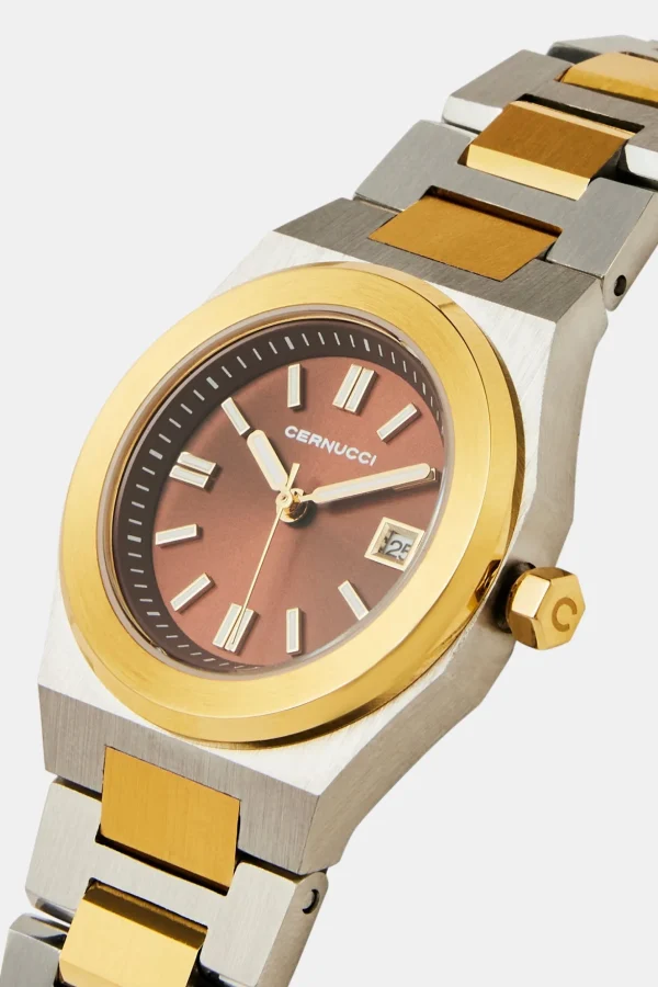 Cernucci Two Tone Watch - Silver