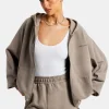 Cernucci Zip Through Hoodie - Taupe