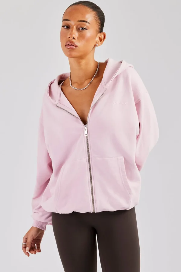 Cernucci Zip Through Hoodie - Pink