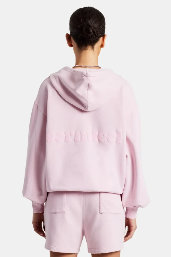 Cernucci Zip Through Hoodie & Short Set  - Pink