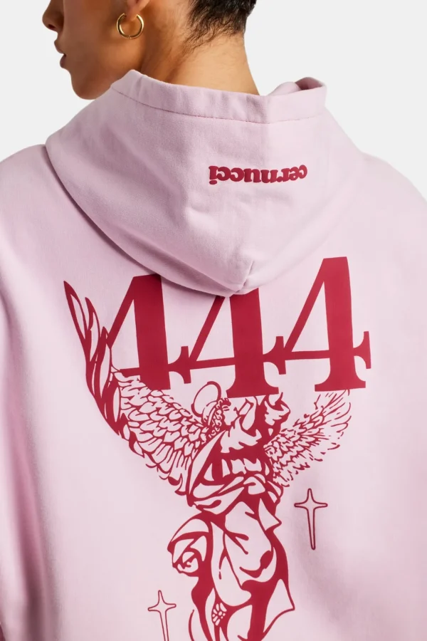 Cherub Print Hoodie - Bubblegum