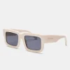 Chunky Acetate Sunglasses - Ecru