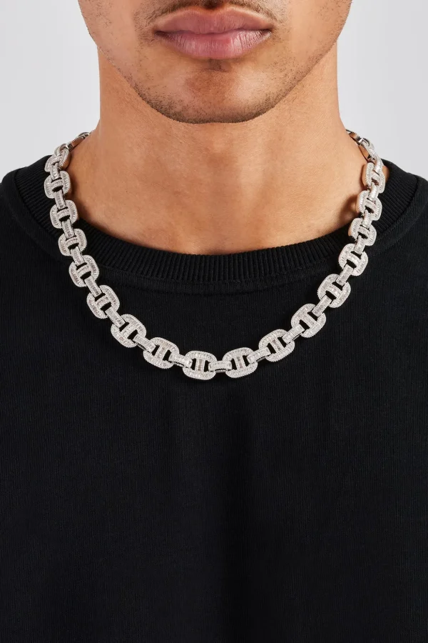 Chunky Iced Baguette Link Chain - 14mm