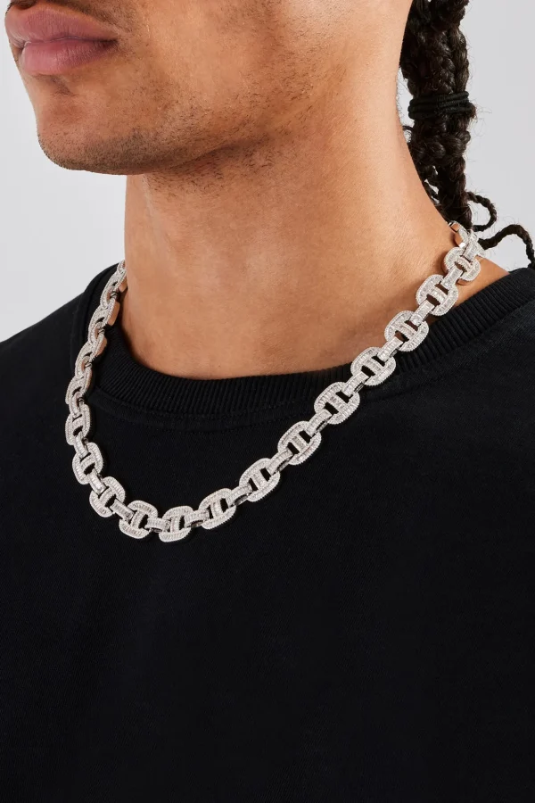 Chunky Iced Baguette Link Chain - 14mm