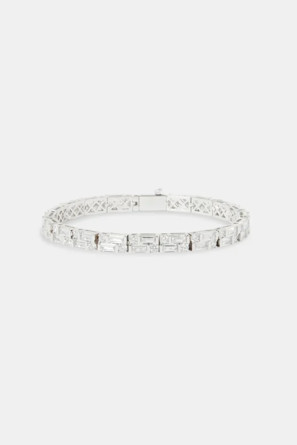 Clear Double Baguette Stone Tennis Bracelet - 6mm