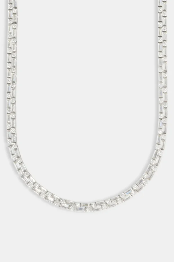 Clear Double Baguette Stone Tennis Chain - 6mm