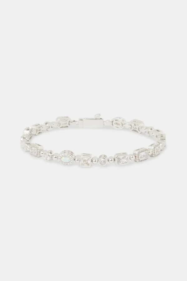 Clear Multi Gemstone & Opal Bracelet - 6mm