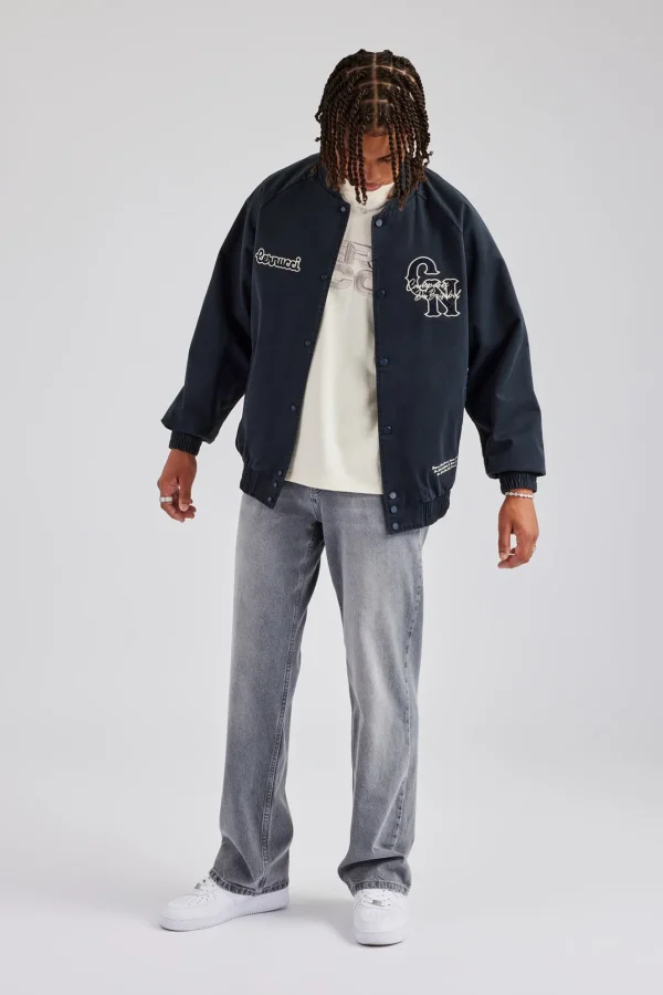 CN Twill Bomber Jacket - Navy